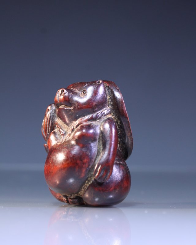 Antique Japanese Carved Wood Netsuke,