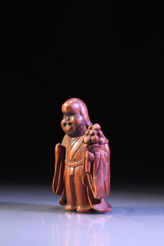 Fine Meiji Japanese Miniature Boxwood Carving,