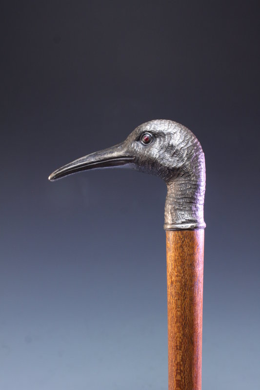 Fine Silver Snipe Dress Cane- Ca. 1900