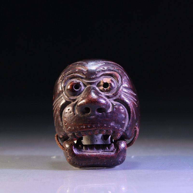 Fine Japanese Carved Wood Netsuke/Mask