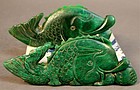 Pair of Large Chinese Jade Decorative Carvings,