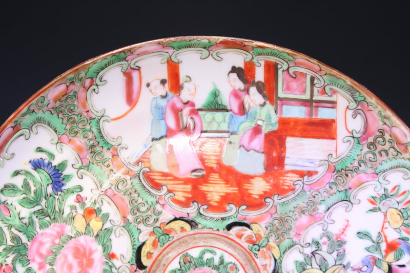 19th C. Chinese Rose Medallion Porcelain Plate,