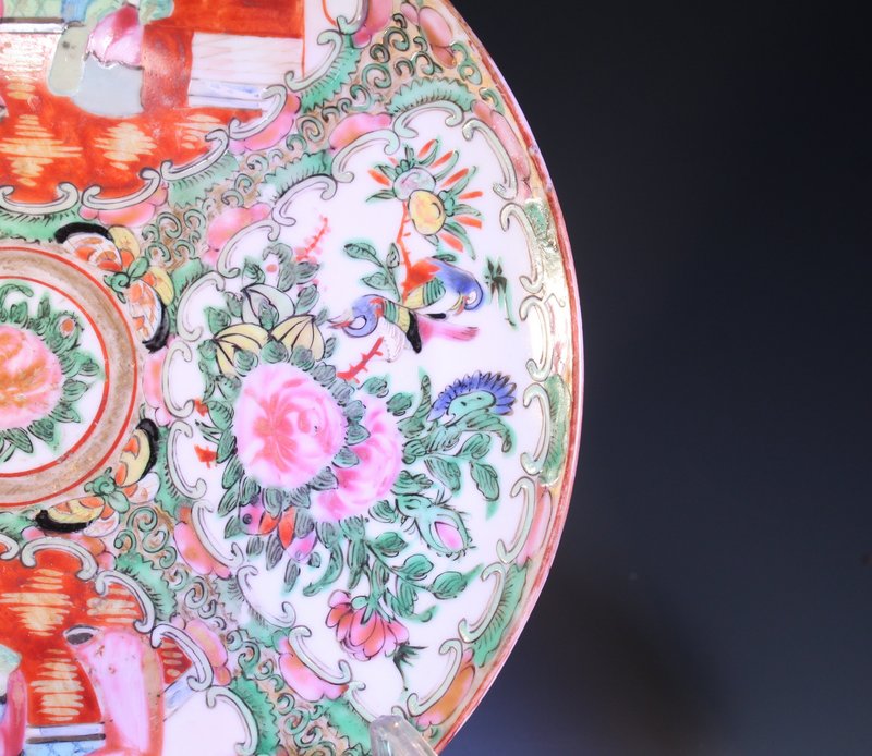 19th C. Chinese Rose Medallion Porcelain Plate,