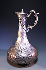 Large 19th C. European Silver Ewer,