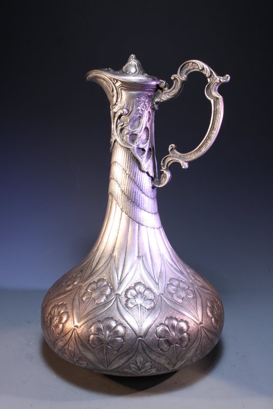 Large 19th C. European Silver Ewer,