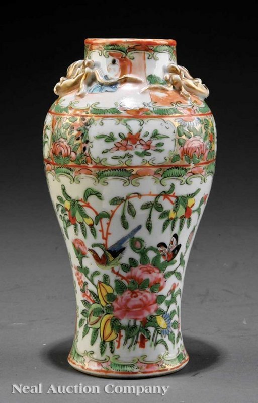 Chinese Export Famille Rose Enameled Porcelain Vase,