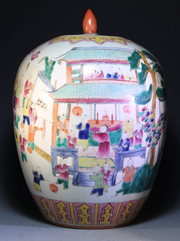 19th C. Chinese Porcelain Lidded Jar,