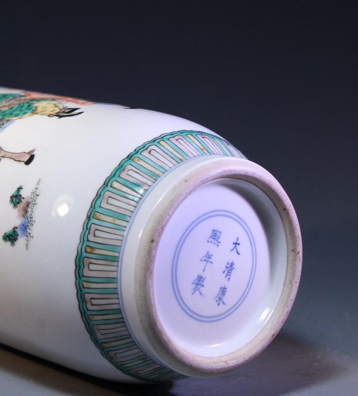 Tall Chinese Enameled Porcelain Vase,