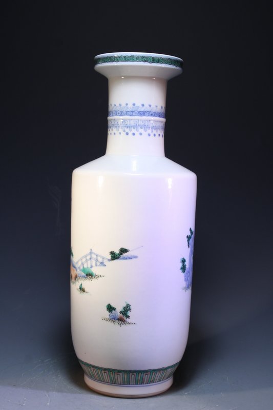 Tall Chinese Enameled Porcelain Vase,