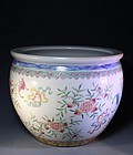 Fine Chinese Famille Rose Porcelain Fish Bowl,