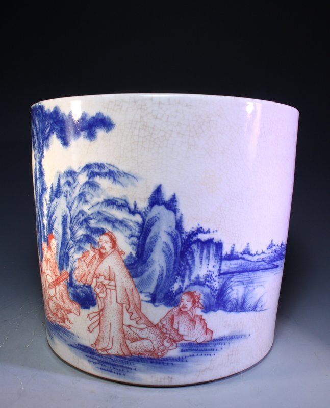 Antique Chinese Porcelain Brush Pot,