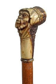 Bedouin Carved Stag Cane-Ca. 1935
