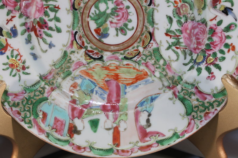 19th C. Chinese Rose Medallion Enameled Porcelain Plate