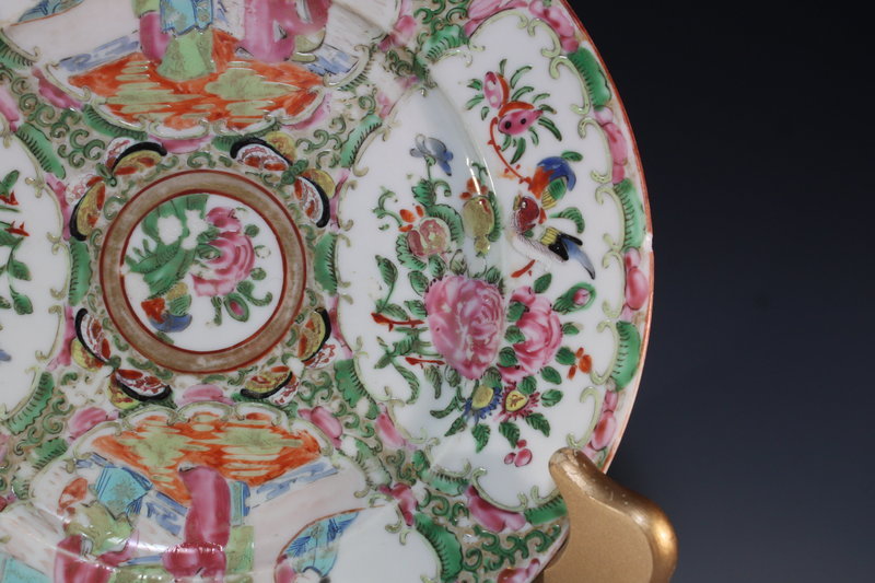 19th C. Chinese Rose Medallion Enameled Porcelain Plate