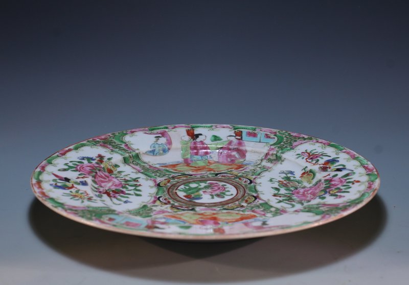 19th C. Chinese Rose Medallion Enameled Porcelain Plate