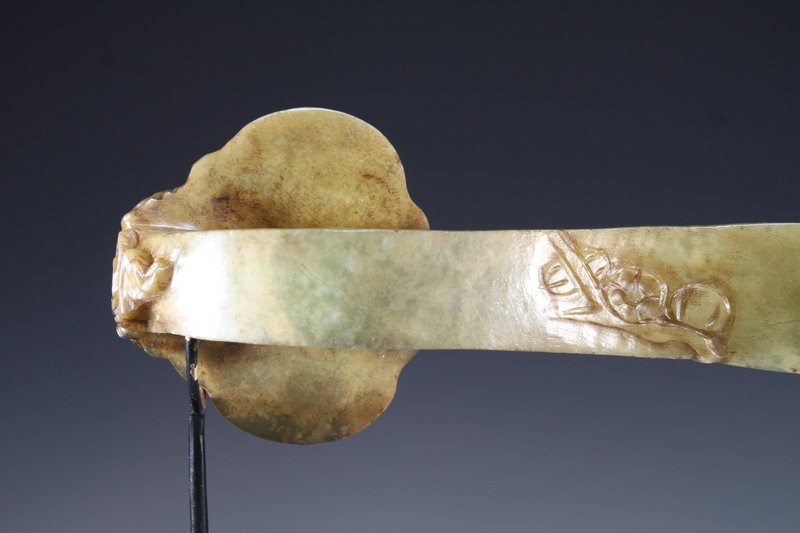 Chinese Carved Jade Miniature Scepter