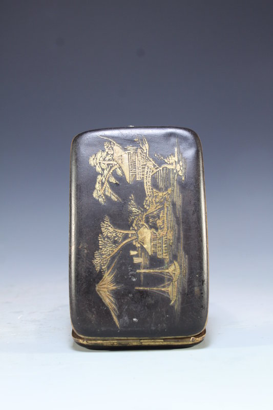 Antique Japanese Engraved Damascene Cigarette Case,