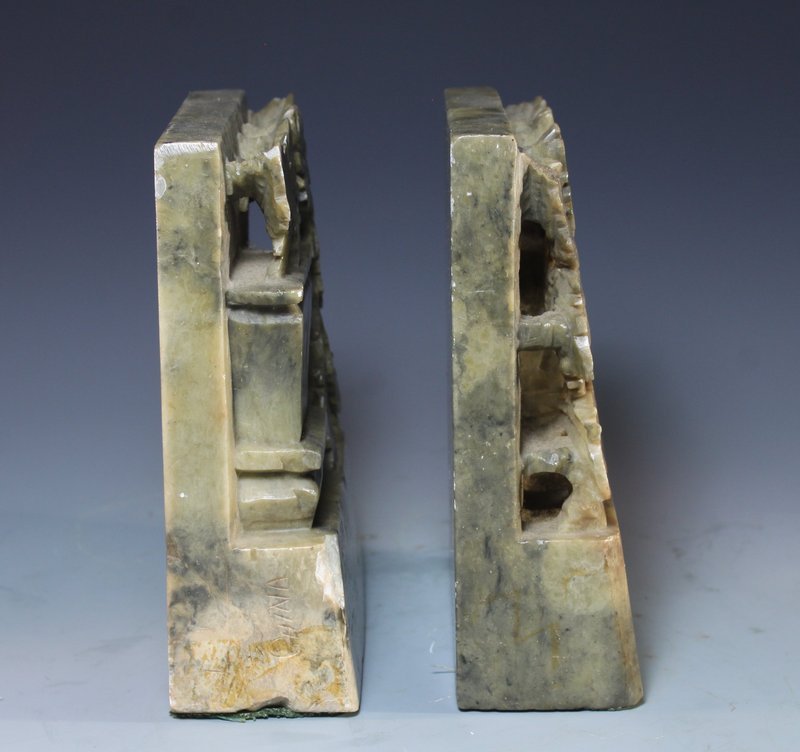 Pair of Chinese Soap Stone Bookends,
