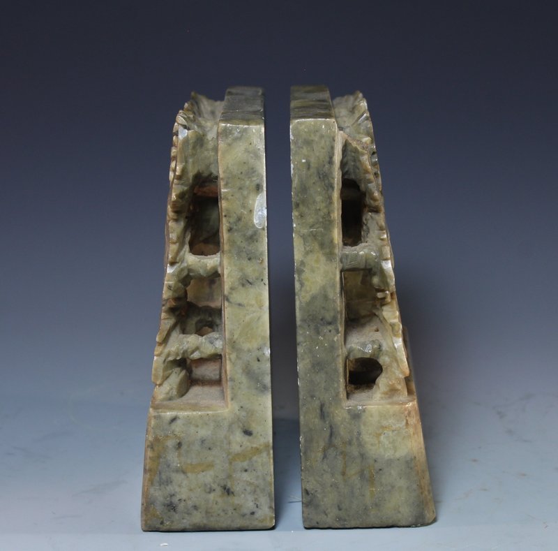 Pair of Chinese Soap Stone Bookends,