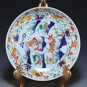 Chinese Wu Cai Enameled Porcelain Bowl,