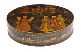 Fine Large Persian Quajar Lacquered Box,