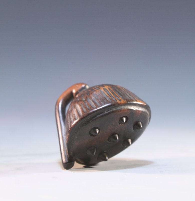 Japanese Carved Wood Lotus Pod Netsuke,