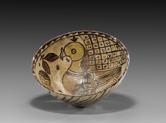 Persian Glazed Pottery Bowl; 12th C.