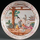 Chinese Export Semi-Eggshell Porcelain Plate, C 1750.