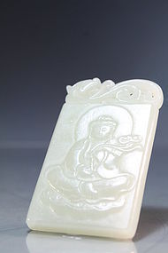 Chinese Carved Jade Pendant.