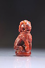 Japanese Carved Horn Netsuke Figure; Shi-Shi, Meiji Pd.