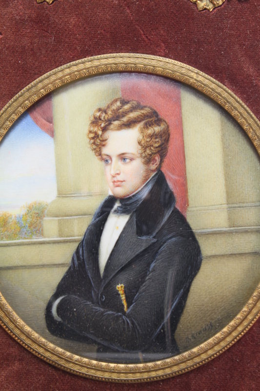 19th C. R. Krauss Miniature Portrait Painting.