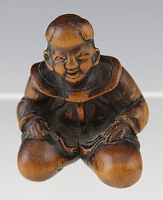 Japanese Carved Wood Netsuke; Karako.