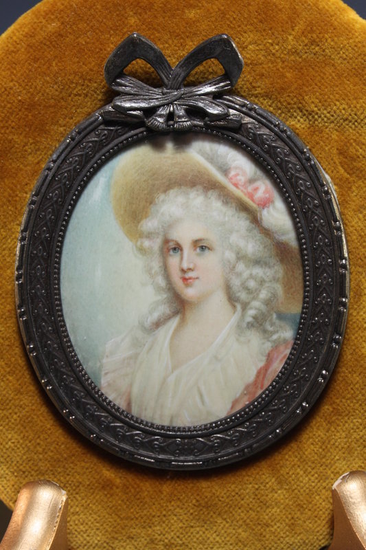 Continental Miniature portrait Painting, 19th C.