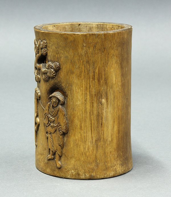 19th C. Chinese Bamboo Brush Pot.