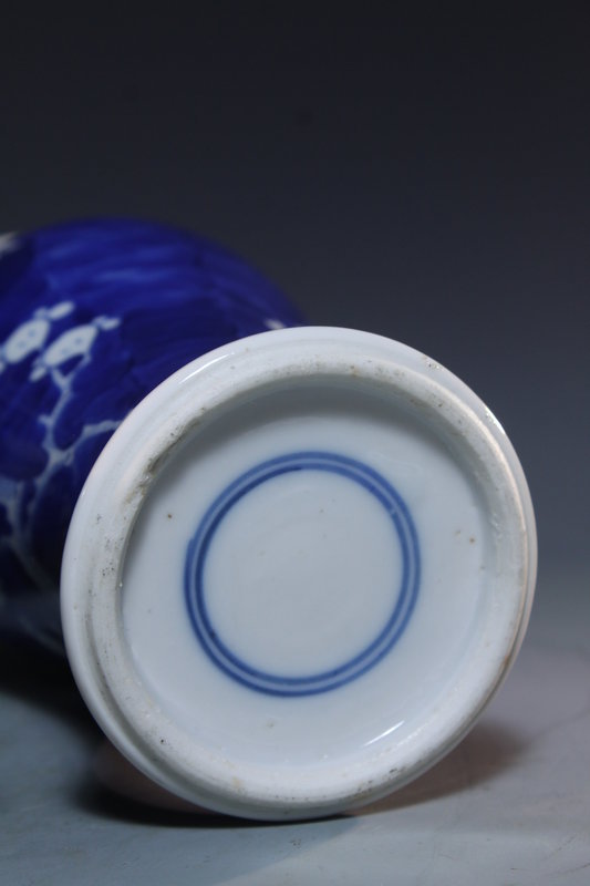 Pair of Chinese Blue and White Enameled Porcelain Vases
