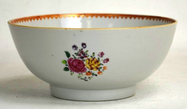 Chinese Export Famille Rose Enameled Porcelain Bowl.