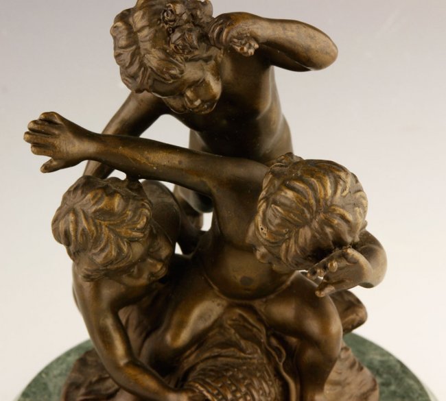 Two 19th C. French Bronzed Sculpture; Children.