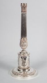 Neoclassical Style Sterling Silver Candlestick.