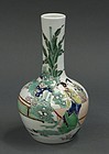 Chinese Famille Verte Enameled Porcelain Vase.