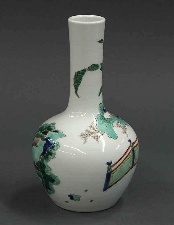 Chinese Famille Verte Enameled Porcelain Vase.