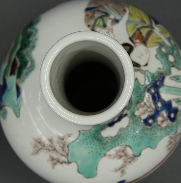 Chinese Famille Verte Enameled Porcelain Vase.
