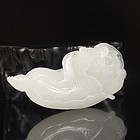 Chinese Natural Hetian Jade Pendant; Fortune Cabbage.