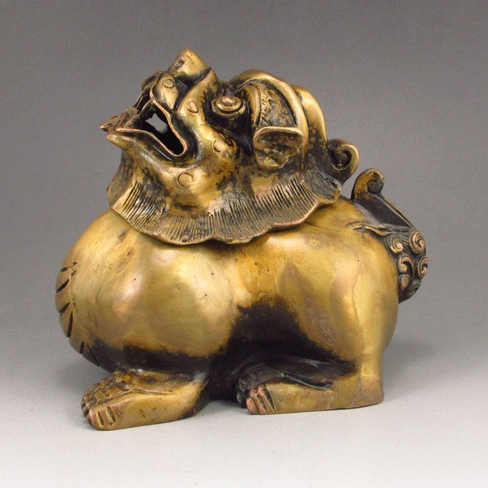 Chinese Bronze Lion Shape Censer/Incense Burner.