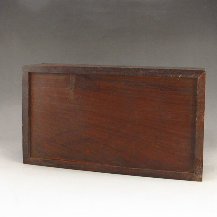 Chinese Carved Sanders Wood Box.