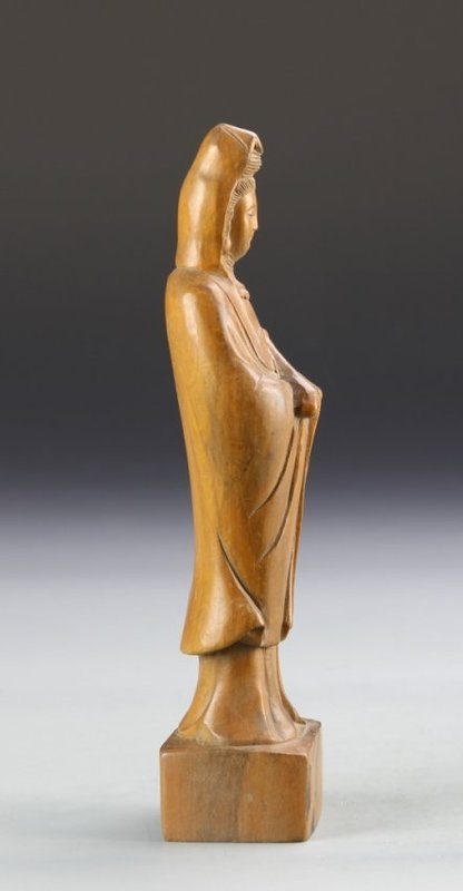 Chinese Carved Boxwood Carving; Guanyin.