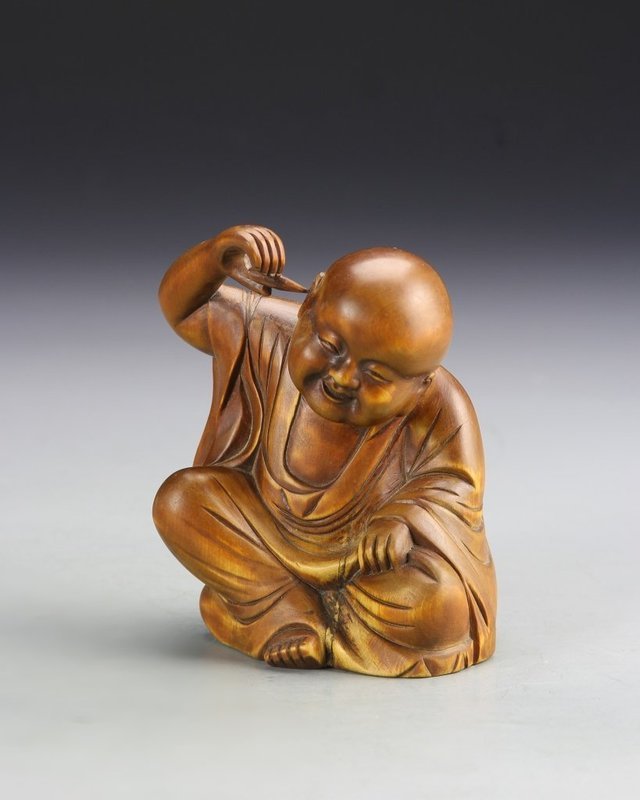 Superb Antique Chinese Boxwood Luohan.