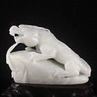 Chinese Natural Hetian Jade Carving - Lizard