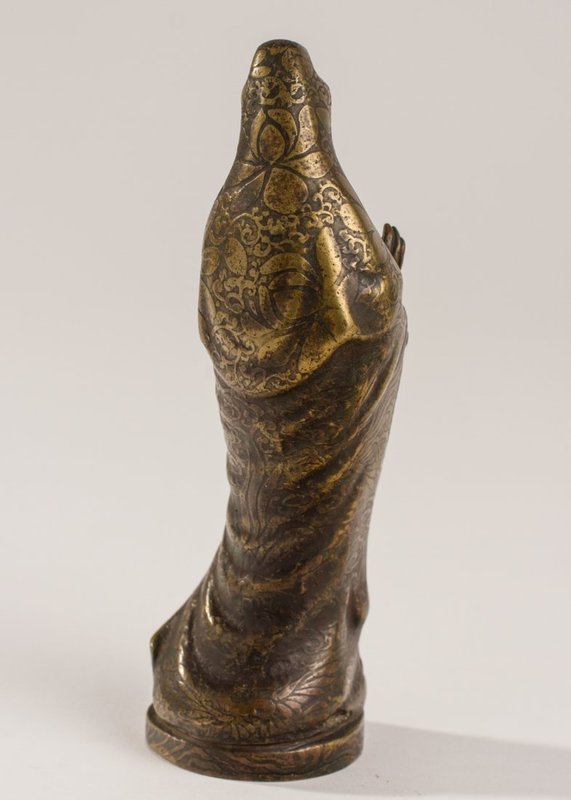 Chinese Bronze Buddhist Figure of Kwan Yin Mudra.