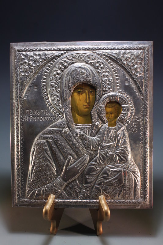 Large 800 Silver Religious Icon.