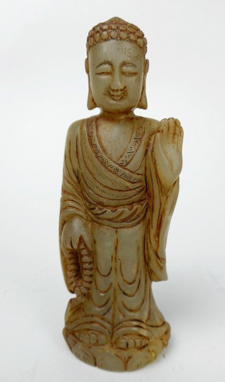 Antique Chinese Carved Jade Figure; Buddha.